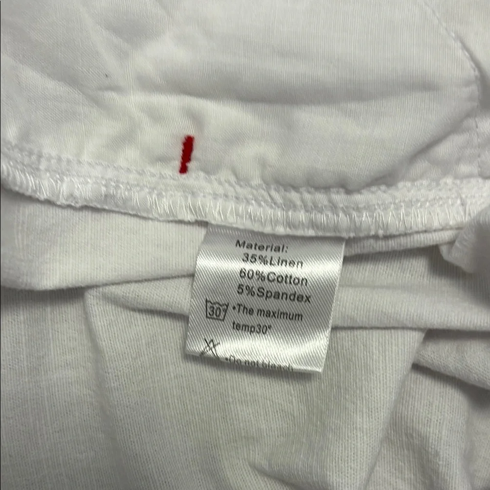 🔥BUNDLESALE Mens 3XL White Flat Front Shorts with Elastic Waistband linen blend